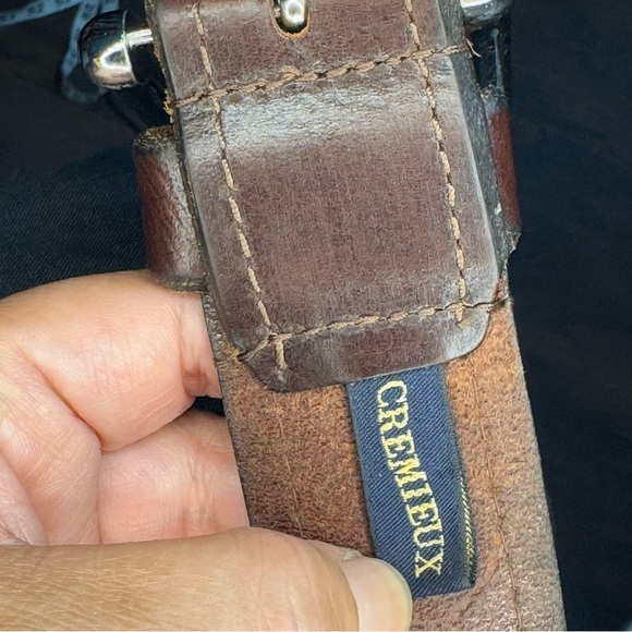 Daniel Cremieux Men's Brown thick Leather Belt with silver Buckle 42 - Picture 8 of 14